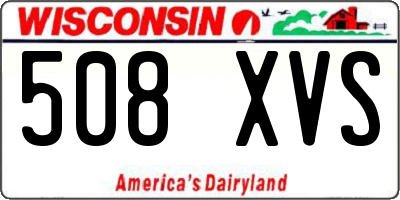 WI license plate 508XVS