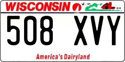 WI license plate 508XVY