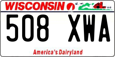 WI license plate 508XWA