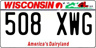 WI license plate 508XWG
