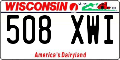 WI license plate 508XWI