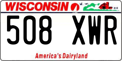 WI license plate 508XWR