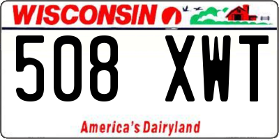 WI license plate 508XWT