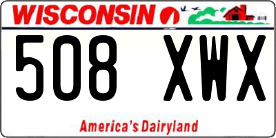 WI license plate 508XWX