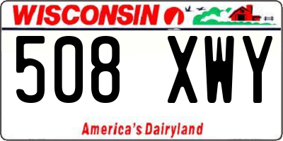 WI license plate 508XWY