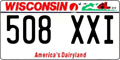 WI license plate 508XXI