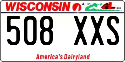 WI license plate 508XXS