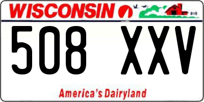 WI license plate 508XXV