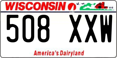 WI license plate 508XXW