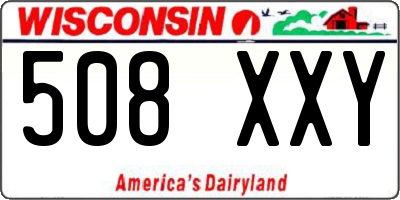 WI license plate 508XXY
