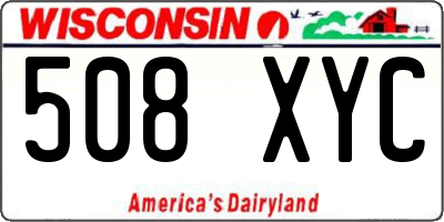 WI license plate 508XYC