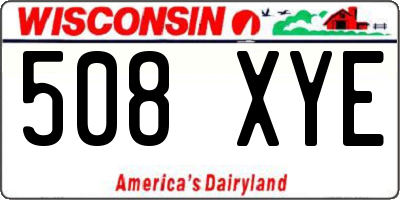 WI license plate 508XYE