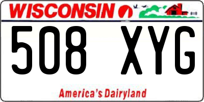 WI license plate 508XYG