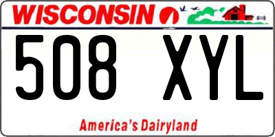 WI license plate 508XYL