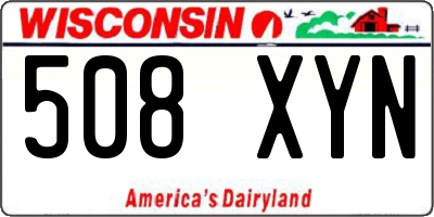 WI license plate 508XYN