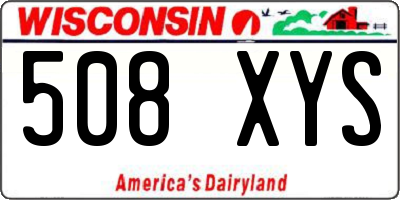 WI license plate 508XYS