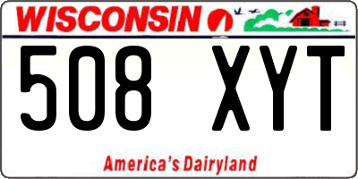 WI license plate 508XYT