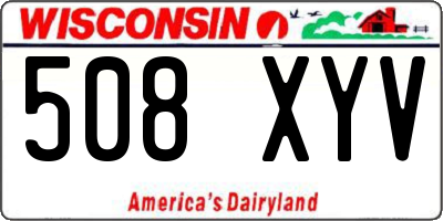 WI license plate 508XYV