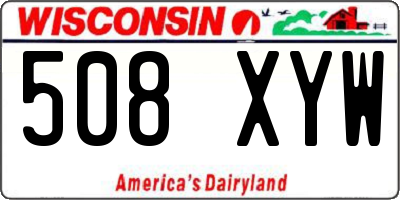 WI license plate 508XYW