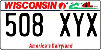 WI license plate 508XYX