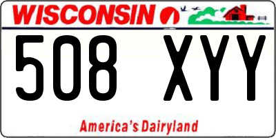 WI license plate 508XYY