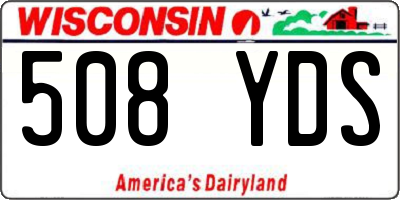 WI license plate 508YDS
