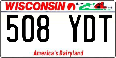 WI license plate 508YDT