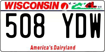 WI license plate 508YDW