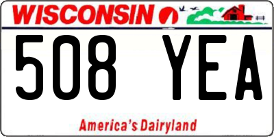 WI license plate 508YEA