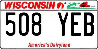 WI license plate 508YEB