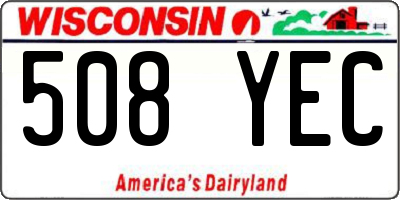 WI license plate 508YEC