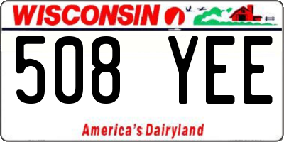 WI license plate 508YEE