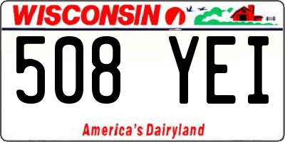 WI license plate 508YEI