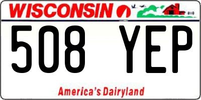 WI license plate 508YEP