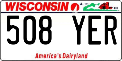 WI license plate 508YER