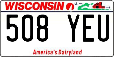 WI license plate 508YEU