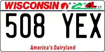 WI license plate 508YEX