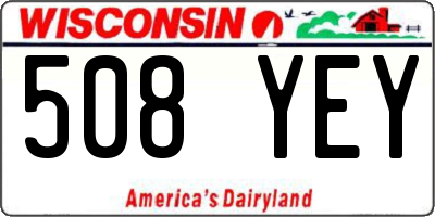 WI license plate 508YEY