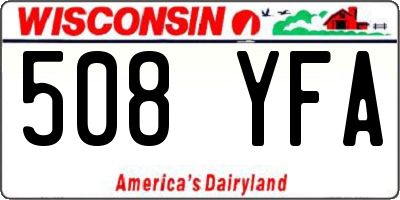 WI license plate 508YFA