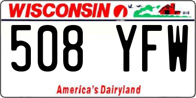 WI license plate 508YFW