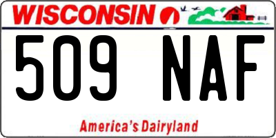 WI license plate 509NAF