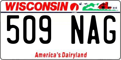 WI license plate 509NAG