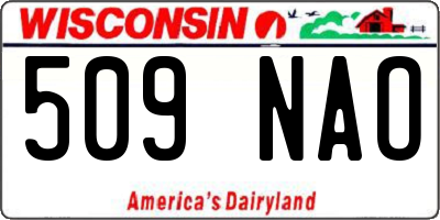 WI license plate 509NAO