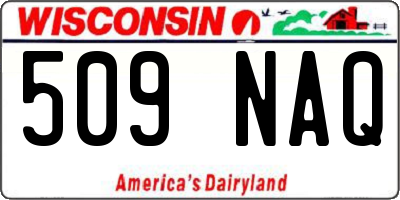 WI license plate 509NAQ