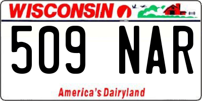 WI license plate 509NAR