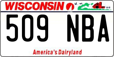 WI license plate 509NBA