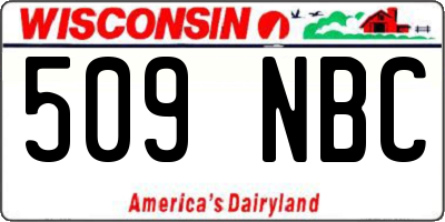 WI license plate 509NBC