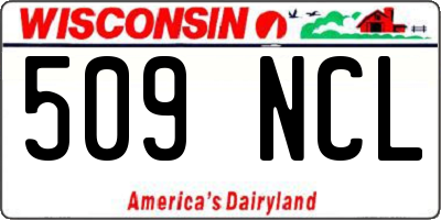 WI license plate 509NCL