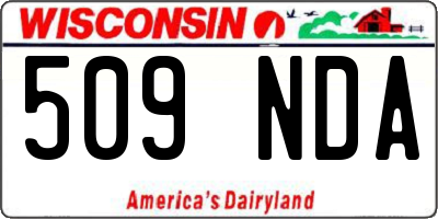 WI license plate 509NDA