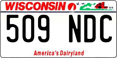 WI license plate 509NDC